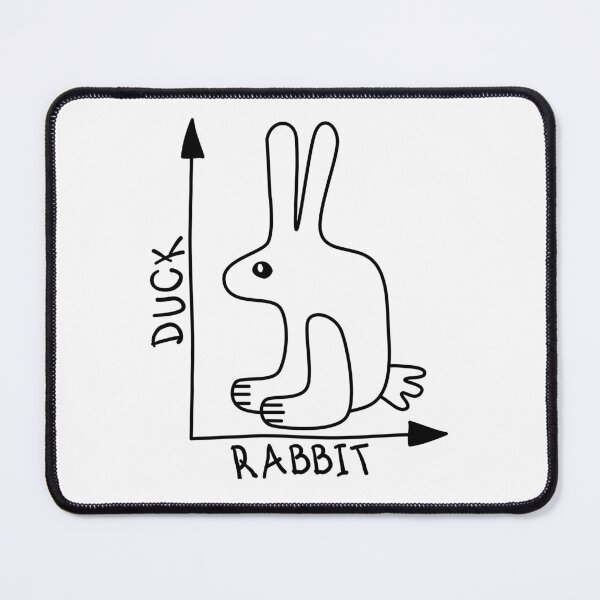 Item preview, Funny Nerdy Duck Rabbit Graph Optical Illusion Math Teacher Black Text designed and sold by MathWare MathClips.