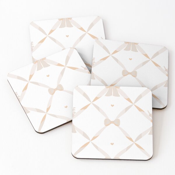 Item preview, Preppy Lattice - Keepsake - light tan hearts designed and sold by Stephanie Fiona Design.