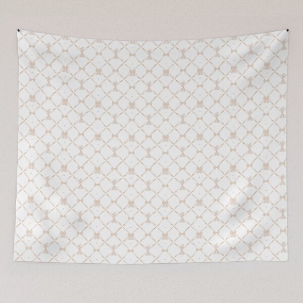 Item preview, Preppy Lattice - Keepsake - light tan hearts designed and sold by Stephanie Fiona Design.
