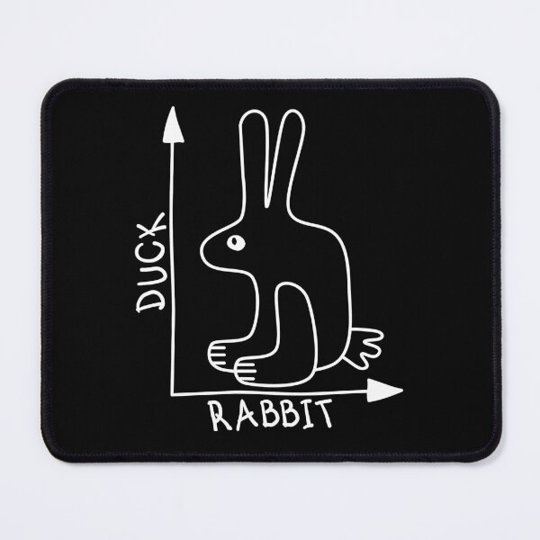 Item preview, Funny Nerdy Duck Rabbit Graph Optical Illusion Math Teacher White Text designed and sold by MathWare MathClips.