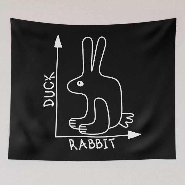 Item preview, Funny Nerdy Duck Rabbit Graph Optical Illusion Math Teacher White Text designed and sold by MathWare MathClips.