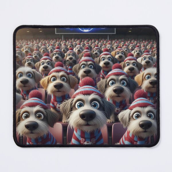 Item preview, Cute Cartoon Dogs as Soccer Fans in Stadium Crowd designed and sold by Pixel Pout.