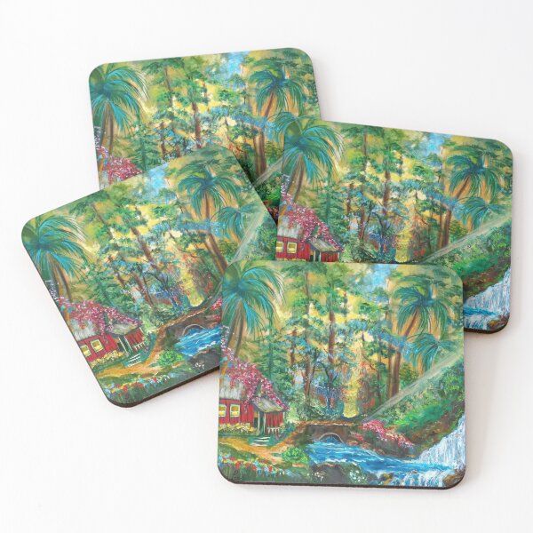 Item preview, Red Hawaiian Hut and Waterfalls designed and sold by jennyleeandjim.