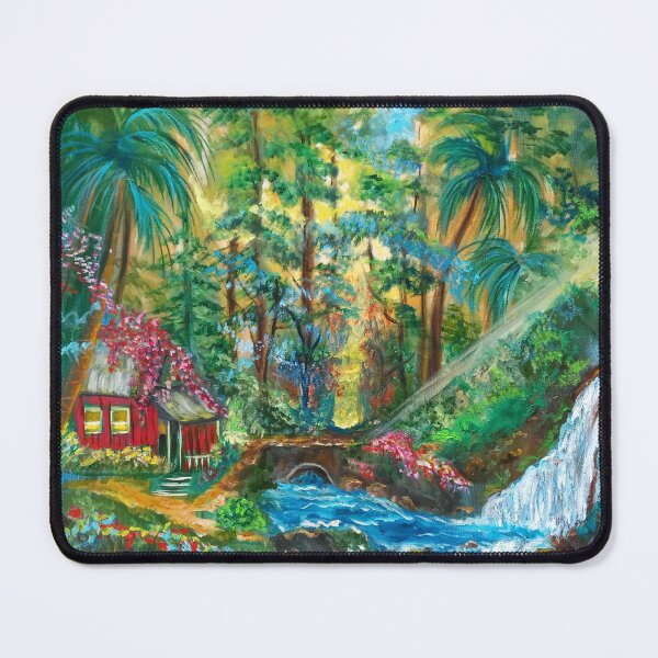 Item preview, Red Hawaiian Hut and Waterfalls designed and sold by jennyleeandjim.