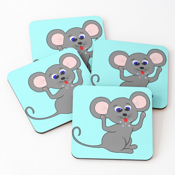 Item preview, Grey cartoon mouse sticking out it's tongue. designed and sold by claireseyeview.