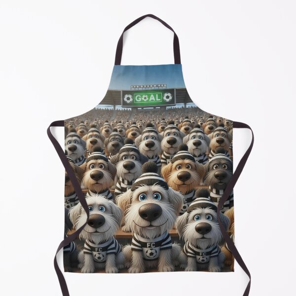 Item preview, Cute Cartoon Dogs as Soccer Fans in Black and White Stadium Crowd designed and sold by Pixel Pout.