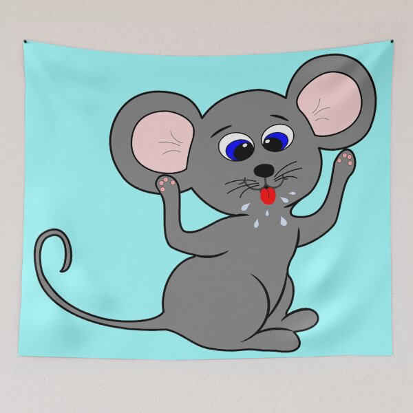 Item preview, Grey cartoon mouse sticking out it's tongue. designed and sold by claireseyeview.