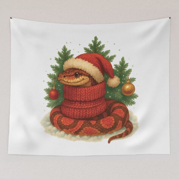 Item preview, Cute Christmas Snake in Santa Hat designed and sold by Fam19.