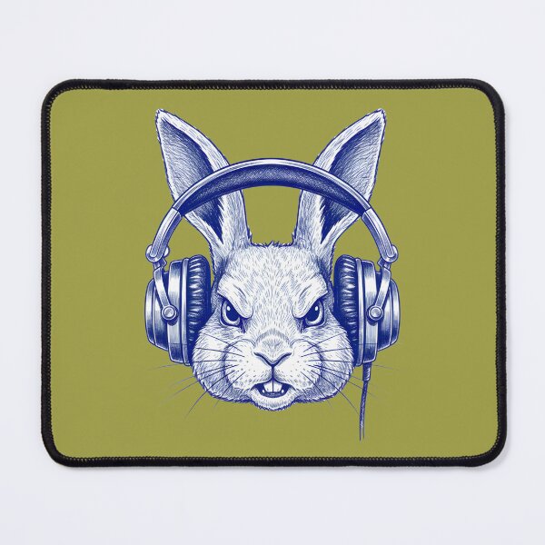 Item preview, RABBIT WITH HEADPHONES DRAWING designed and sold by infinitearte.