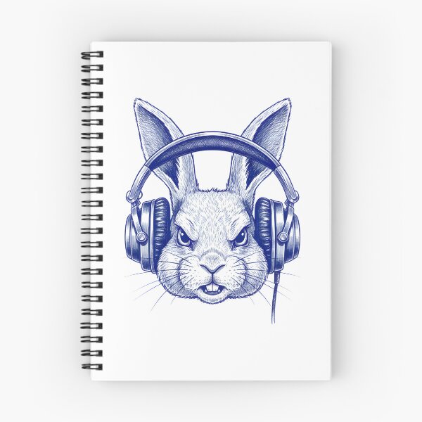 Item preview, RABBIT WITH HEADPHONES DRAWING designed and sold by infinitearte.