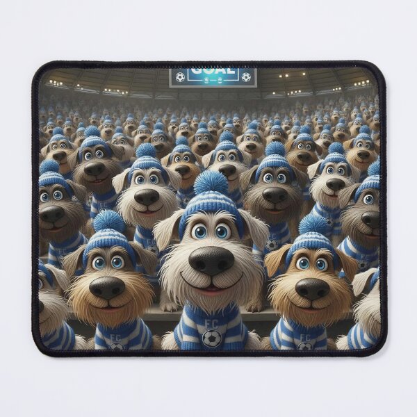 Item preview, Cute Cartoon Dogs as Soccer Fans in Blue Stadium Crowd designed and sold by Pixel Pout.