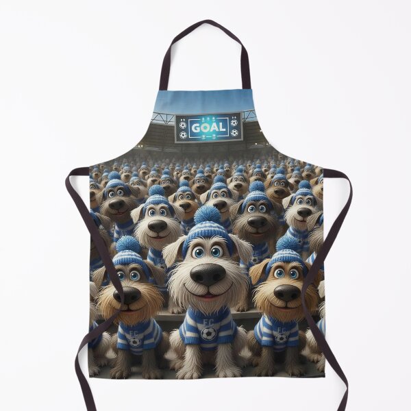 Item preview, Cute Cartoon Dogs as Soccer Fans in Blue Stadium Crowd designed and sold by Pixel Pout.