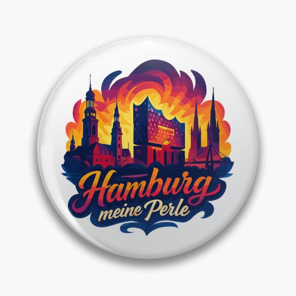 Item preview, Hamburg Pearl City Silhouette Sunset Gift designed and sold by Pineapple-Tree.