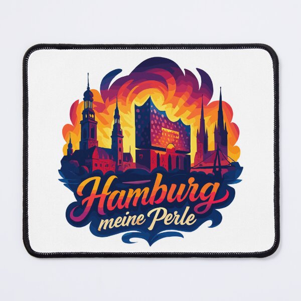 Item preview, Hamburg Pearl City Silhouette Sunset Gift designed and sold by Pineapple-Tree.