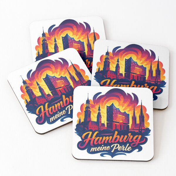 Item preview, Hamburg Pearl City Silhouette Sunset Gift designed and sold by Pineapple-Tree.