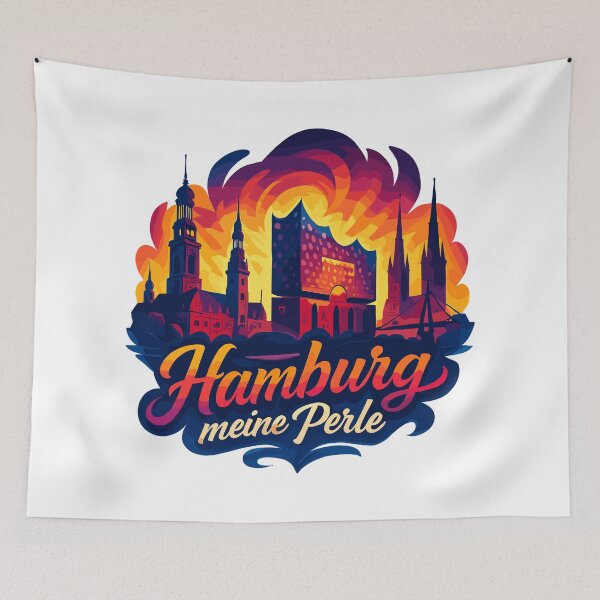 Item preview, Hamburg Pearl City Silhouette Sunset Gift designed and sold by Pineapple-Tree.