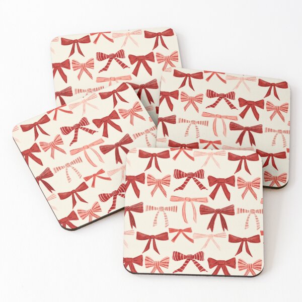 Item preview, Cute hand drawn watercolor pink and red bows designed and sold by SJAPhoto.