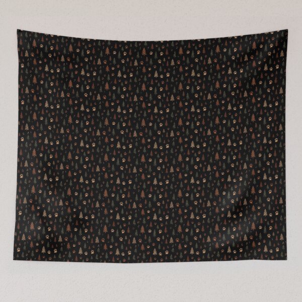 Item preview, Dark rustic masculine forest trees and paws pattern  designed and sold by filigreedigital.
