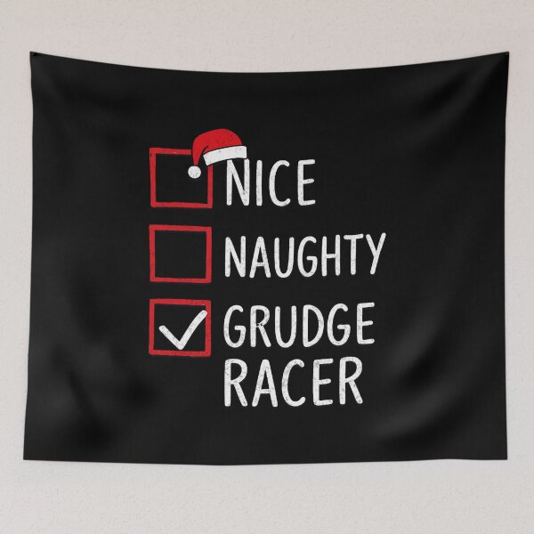 Item preview, Nice Naughty Grudge Racer – Funny Christmas Drag Racing Checklist designed and sold by CarantinedChaos.