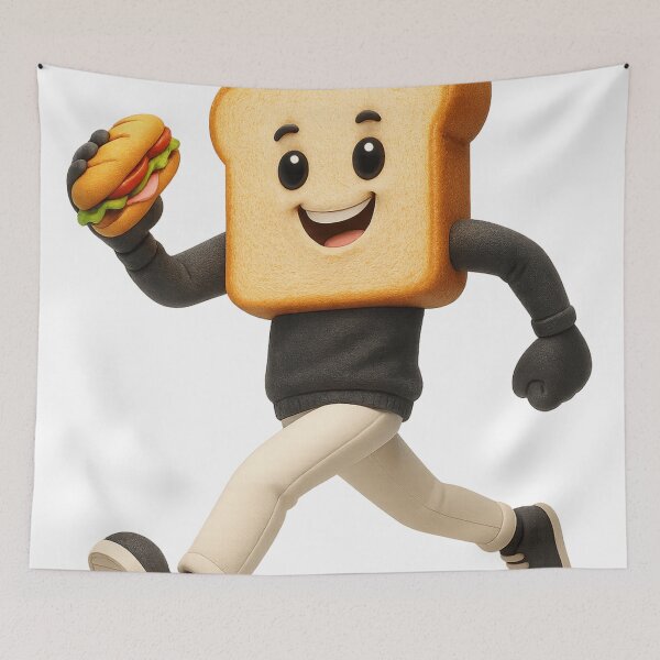 Item preview, 3D Sandwich Guy Throw | Funny Food Character Design designed and sold by LatestDesign95.