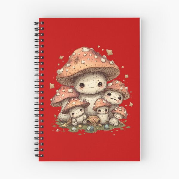 Aperçu de l'œuvre Famille de champignons mignons – Art de champignons kawaii fantaisistes créée et vendue par TestudoDesign.