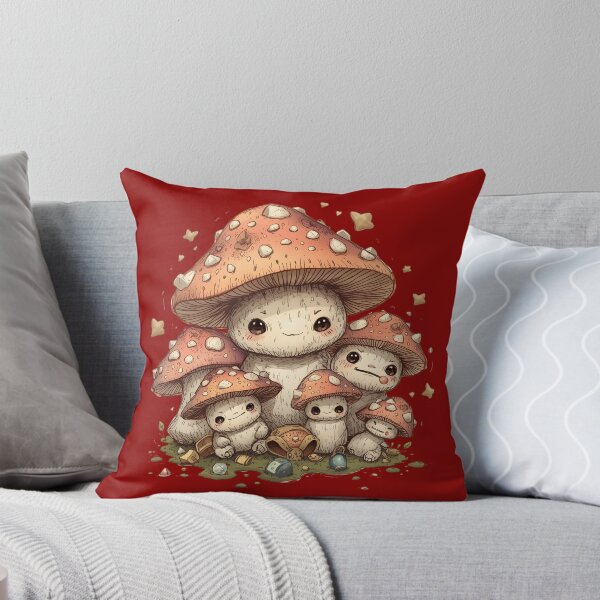 Aperçu de l'œuvre Famille de champignons mignons – Art de champignons kawaii fantaisistes créée et vendue par TestudoDesign.