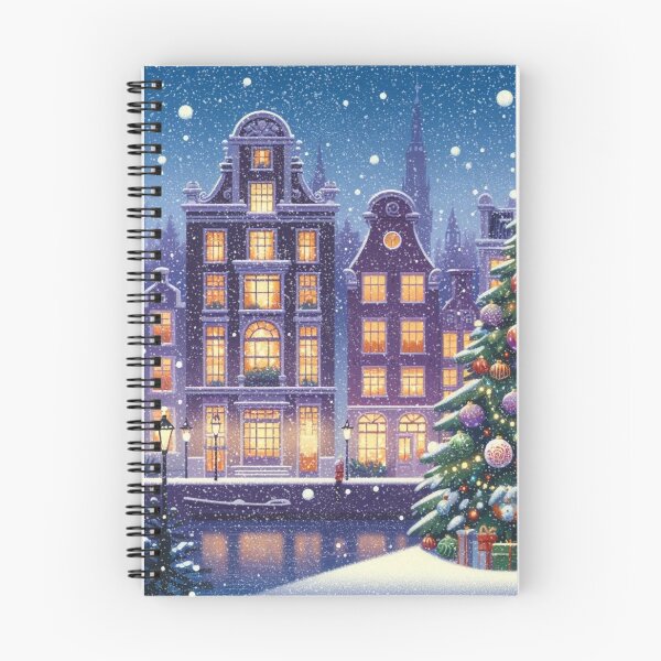 Item preview, Magical Amsterdam in the Snow – Dutch Christmas City Scene with Canals and Tree Lights designed and sold by Sugar Wisdom .