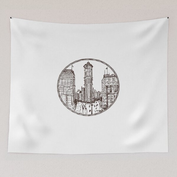 Item preview, Vintage Hand-Drawn Cityscape Emblem designed and sold by ZentroShop.