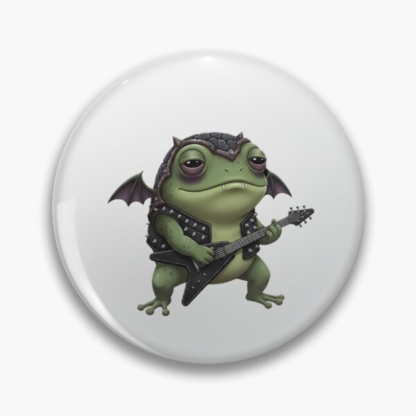 Artikelvorschau, Gothic Metal Frosch – Dunkle Niedliche Heavy‑Metal Frosch Illustration entworfen und verkauft von Faszination Niederrhein.