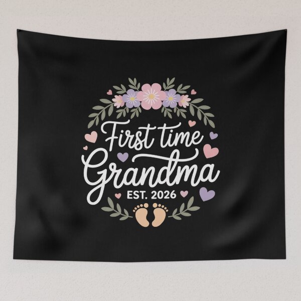 Item preview, First Time Grandma Est. 2026 | Floral Baby Announcement Design designed and sold by Gogetgiggles.