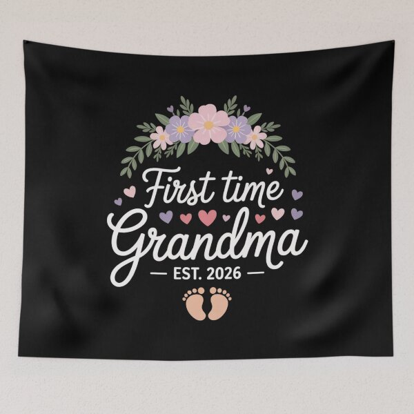 Item preview, First Time Grandma Est. 2026 | Floral Baby Announcement Design designed and sold by Gogetgiggles.