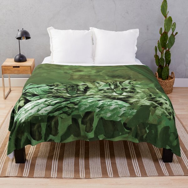 Item preview, Thunderstorm cats in shades of olive green, sage and brown designed and sold by Most1234.