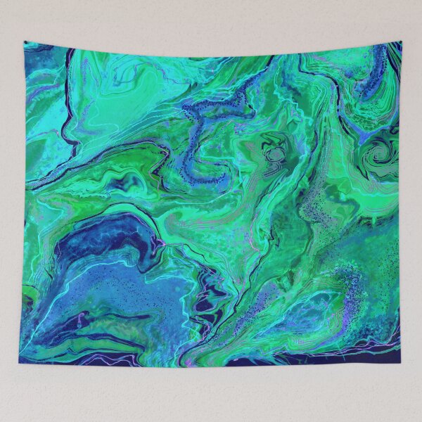 Item preview, Blue Green liquid art designed and sold by AdRonDesign.