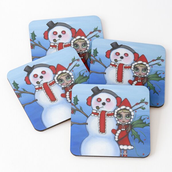 Item preview, Frosty Friend - Cute Fairy Girl Snowman Christmas Card designed and sold by Morbidly Adorable: Art of Misty Monster.
