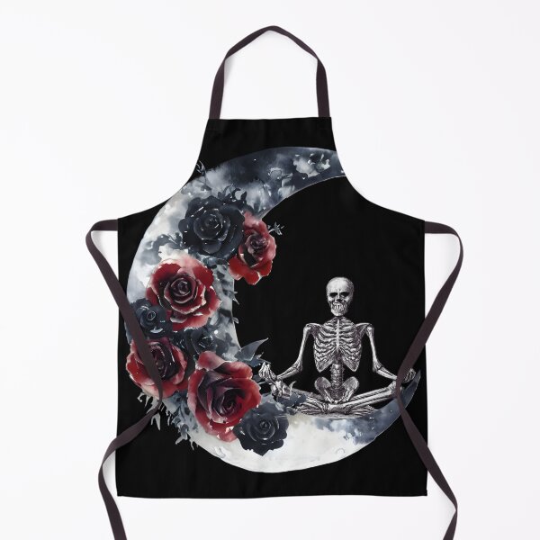 Item preview, Goth Zen Skeleton Meditation T-Shirt | Mystical Moon Crescent, Dark Roses Watercolor Design designed and sold by Vivalore.