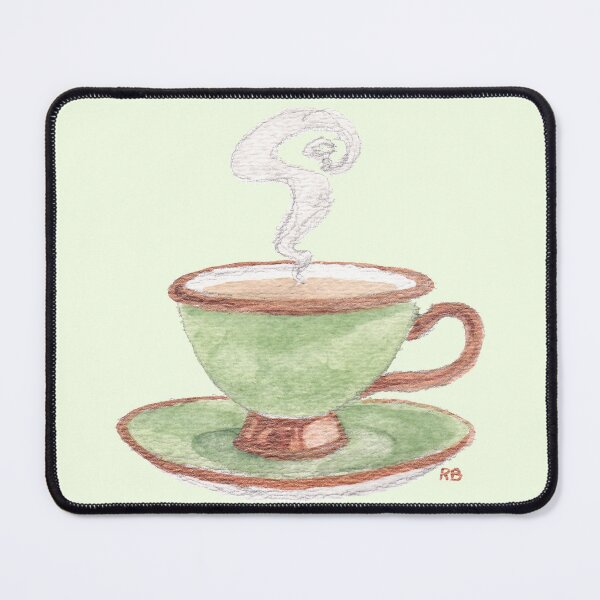 Item preview, Green and Coper Tea Cup Watercolor Art designed and sold by A_Guy_With_Art_Supplies.