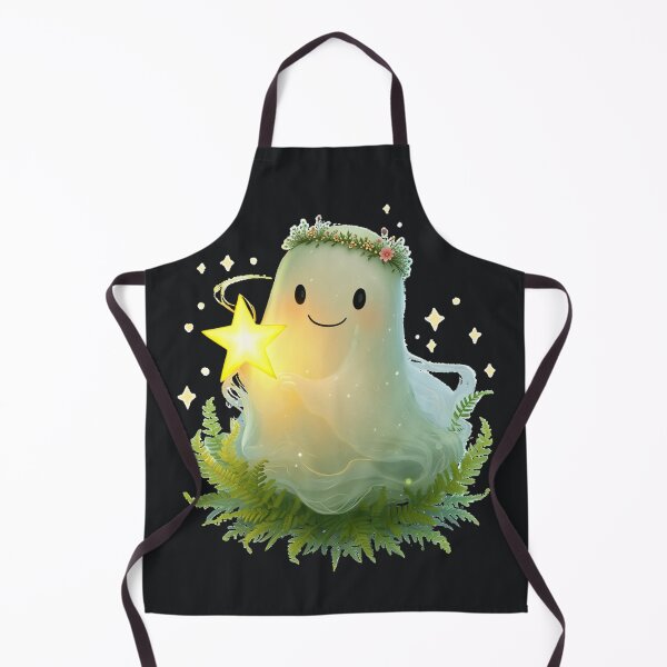 Item preview, Glowing Ghost with Flower Crown – Cute Ghost Holding a Star designed and sold by wearandwonder.