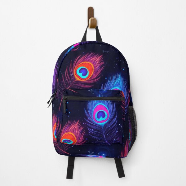 Item preview, Galaxy Neon Peacock Pattern - Cosmic Redbubble Print designed and sold by ExploreAura Studio.