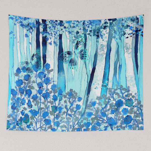 Item preview, Blue forest with butterflies designed and sold by AdRonDesign.