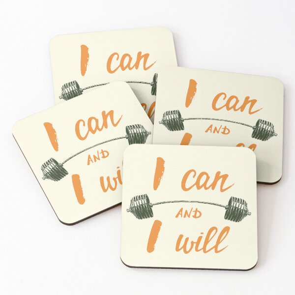 Item preview, I Can and I Will Motivational Gym Typography Design designed and sold by DaVinciFeather.