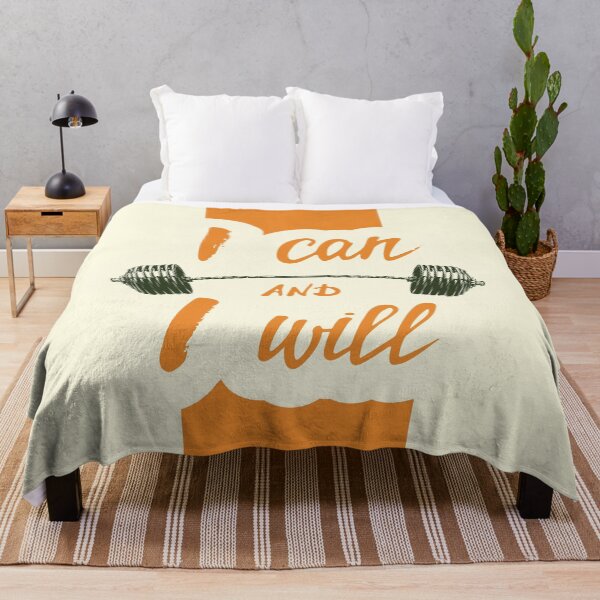 Item preview, I Can and I Will Motivational Gym Typography Design designed and sold by DaVinciFeather.