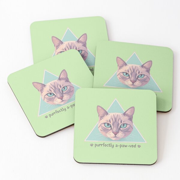 Item preview, Purrfectly A-paw-ved - Geometric Cat Pun designed and sold by MiLaKK.