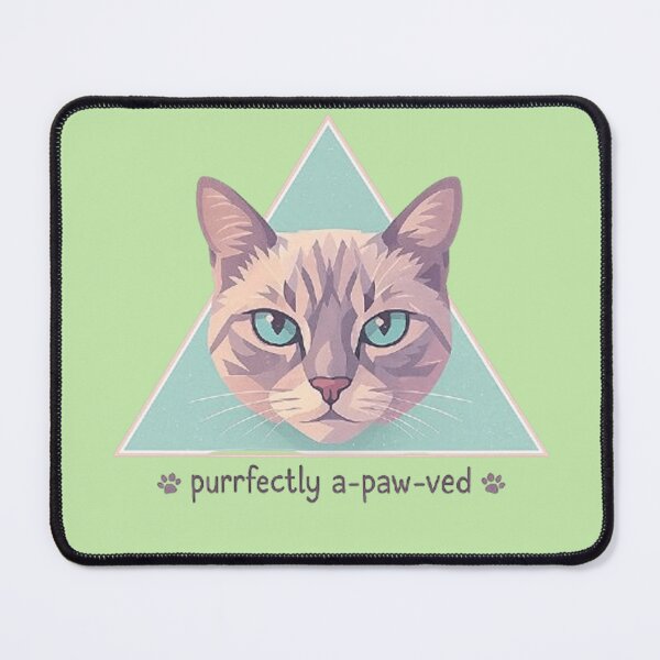 Item preview, Purrfectly A-paw-ved - Geometric Cat Pun designed and sold by MiLaKK.