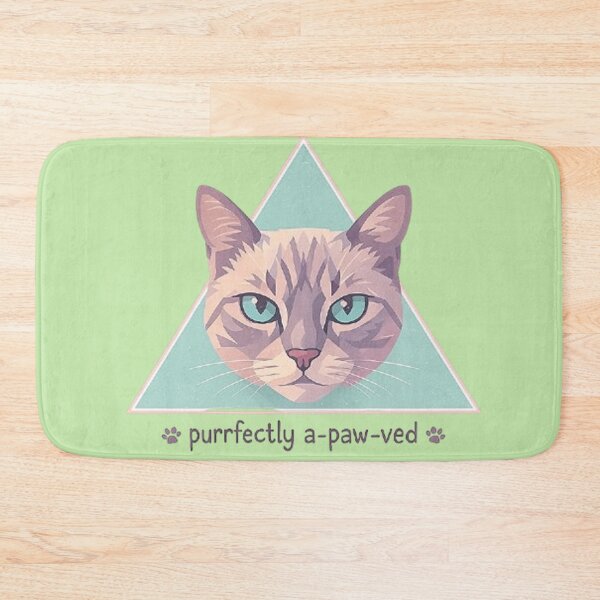 Item preview, Purrfectly A-paw-ved - Geometric Cat Pun designed and sold by MiLaKK.