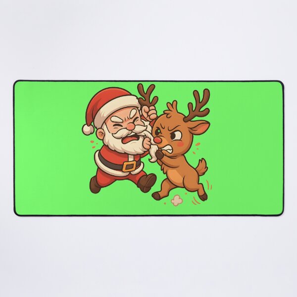 Item preview, Mini Santa vs. Mini Reindeer – Total Christmas Chaos designed and sold by KawaiiOrbit.