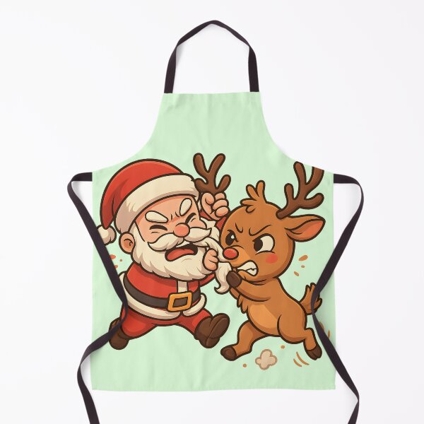 Item preview, Mini Santa vs. Mini Reindeer – Total Christmas Chaos designed and sold by KawaiiOrbit.