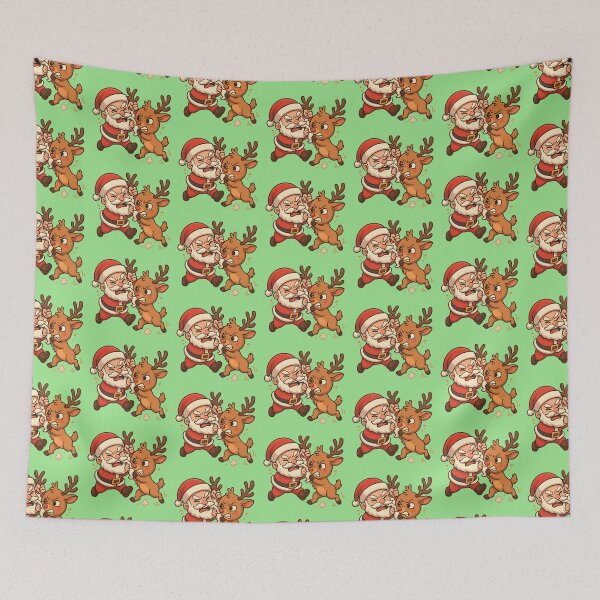 Item preview, Mini Santa vs. Mini Reindeer – Total Christmas Chaos designed and sold by KawaiiOrbit.