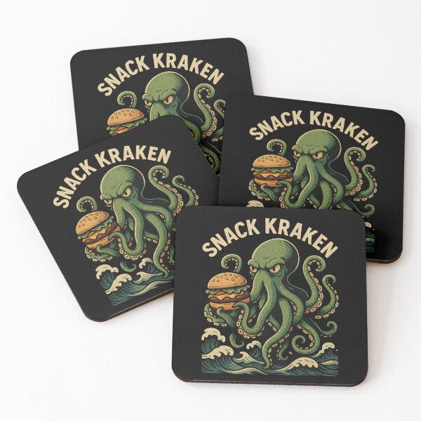 Item preview, Snack Kraken – Funny Kraken Monster Eating Burger designed and sold by SidTastic .