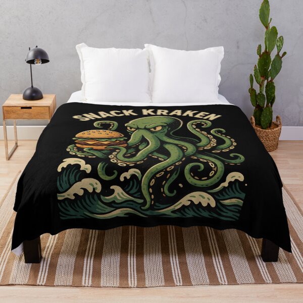 Item preview, Snack Kraken – Funny Kraken Monster Eating Burger designed and sold by SidTastic .