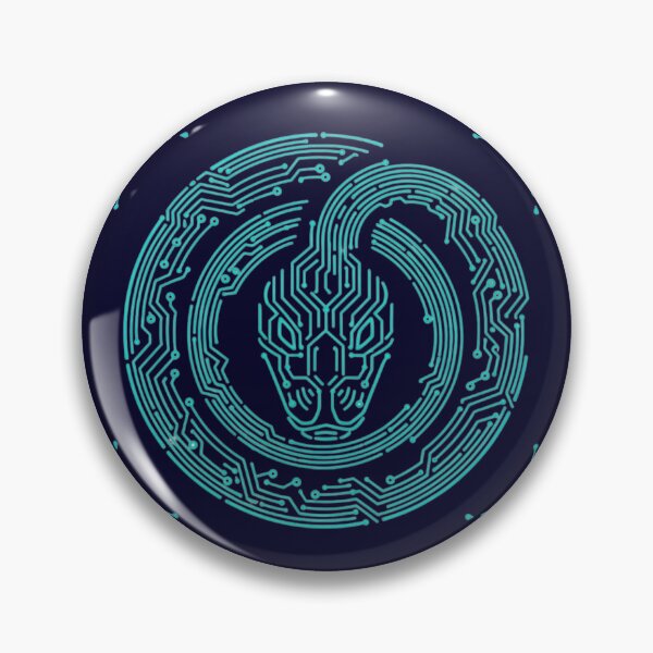 Item preview, Cyber Serpent Circuit – Futuristic Tech Dragon Emblem designed and sold by LIVE_FREE.
